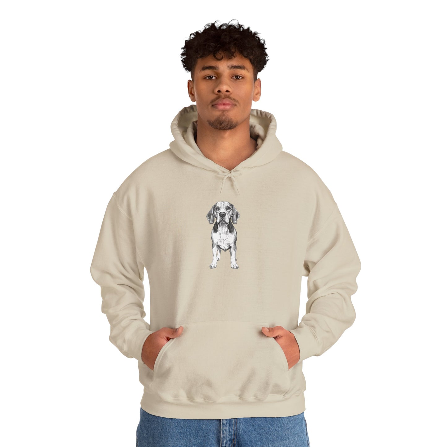 Beagle Sketch Minimal Art Hoodie | Eco-Limited