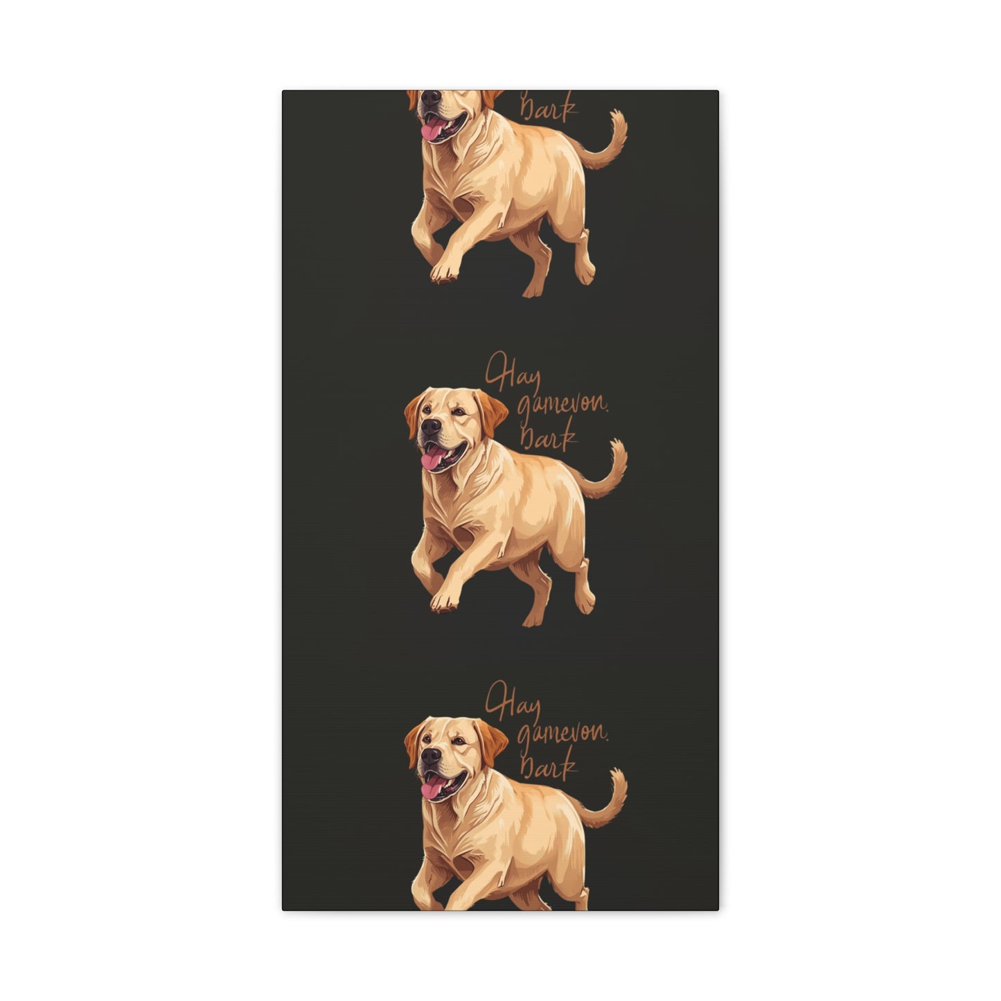Happy Gamelon Bark Dog Canvas Wall Art | Eco-Limited