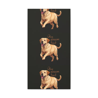 Happy Gamelon Bark Dog Canvas Wall Art | Eco-Limited