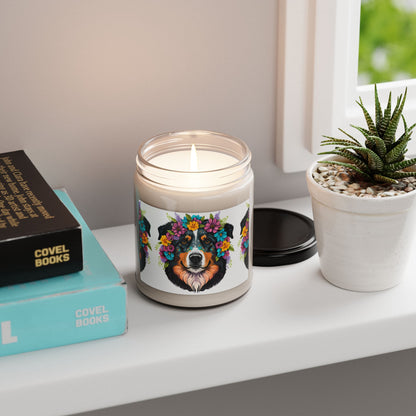 Floral Dog Portrait Candle | Eco-Limited