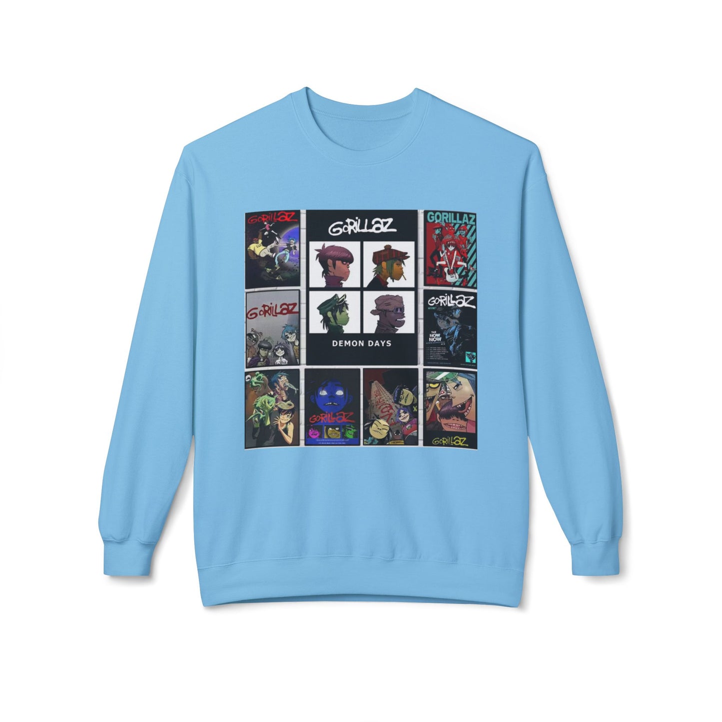 Gorillaz Album Art Collage Graphic Sweatshirt Music Inspired Streetwear