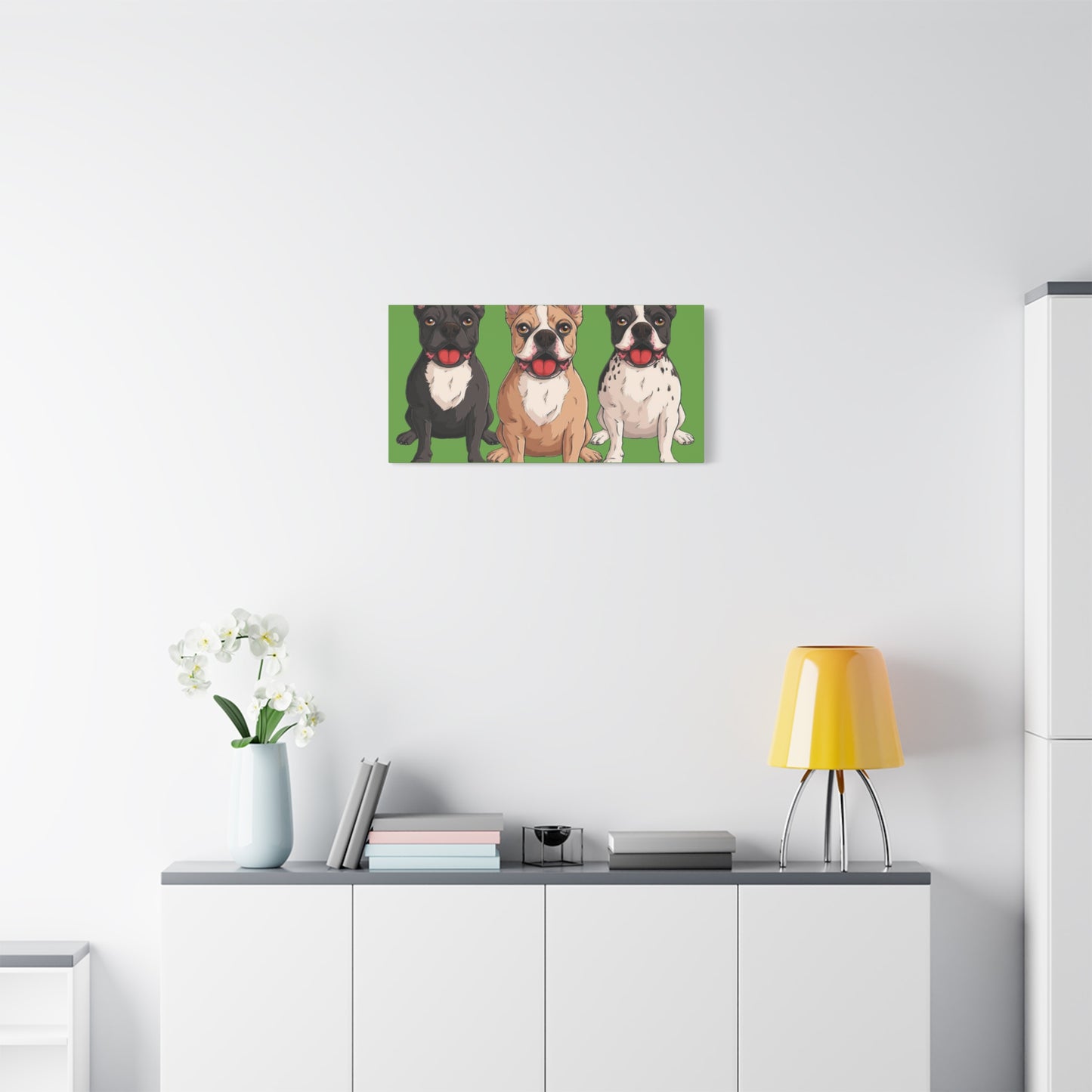 French Bulldog Trio Canvas Wall Art|Eco-Friendly - Limited
