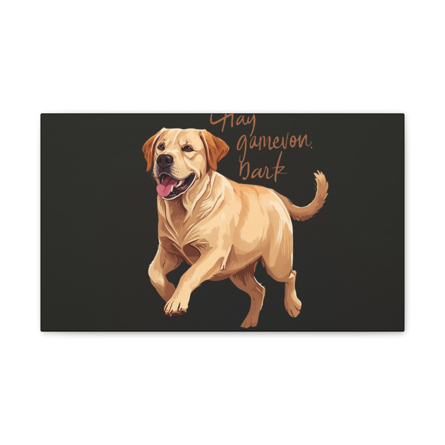 Happy Gamelon Bark Dog Canvas Wall Art | Eco-Limited