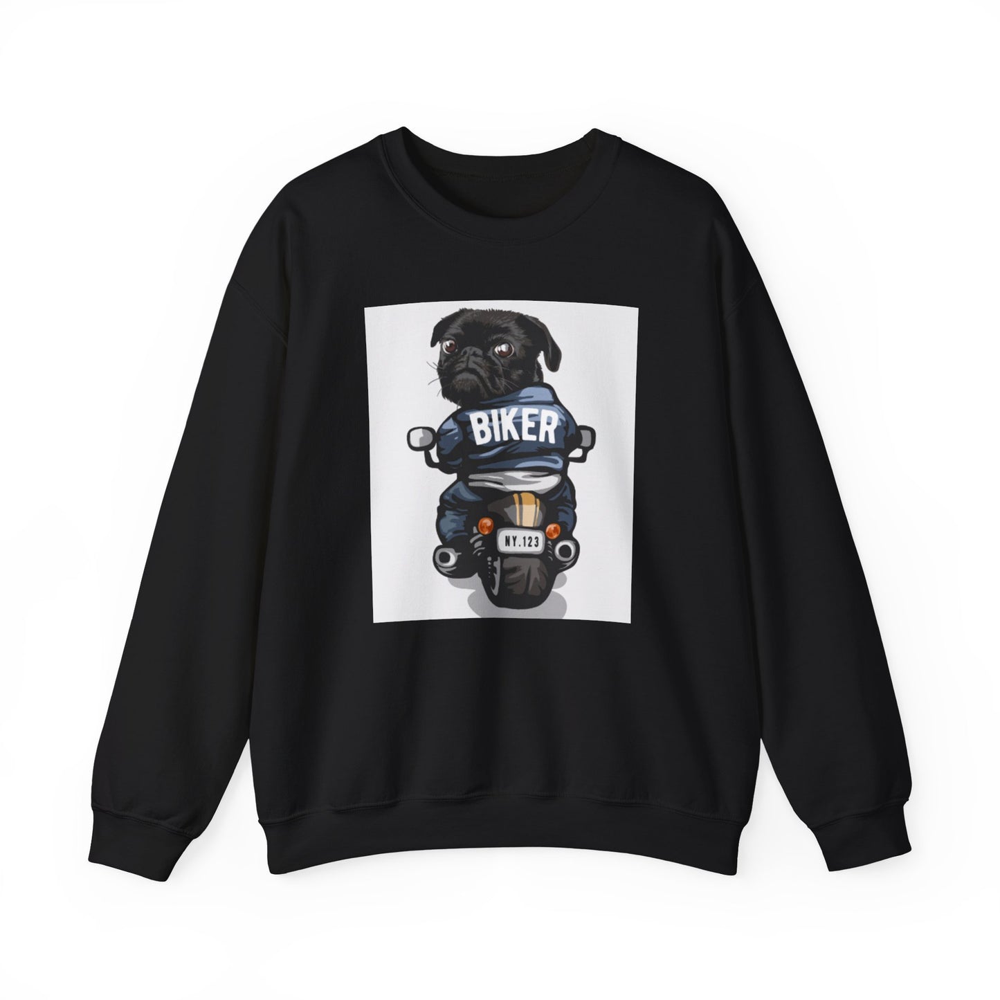 Biker Pug Graphic Sweater | Eco-Limited
