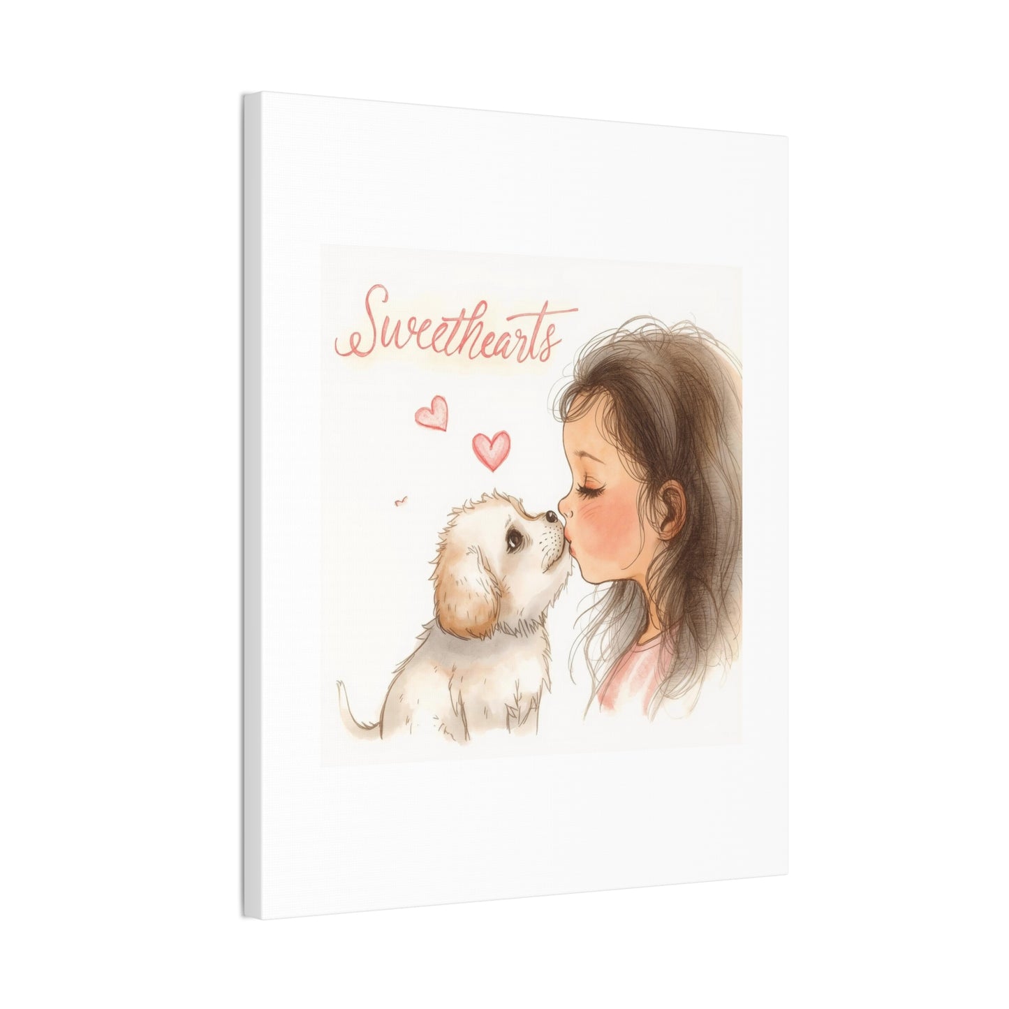 Sweethearts – Child &amp; Puppy Love Canvas | Eco-Limited