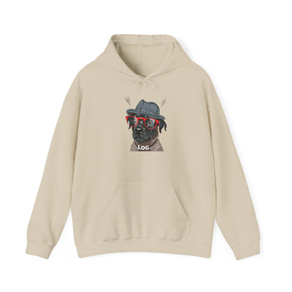 Hipster Pug Illustration Hoodie | Eco-Limited