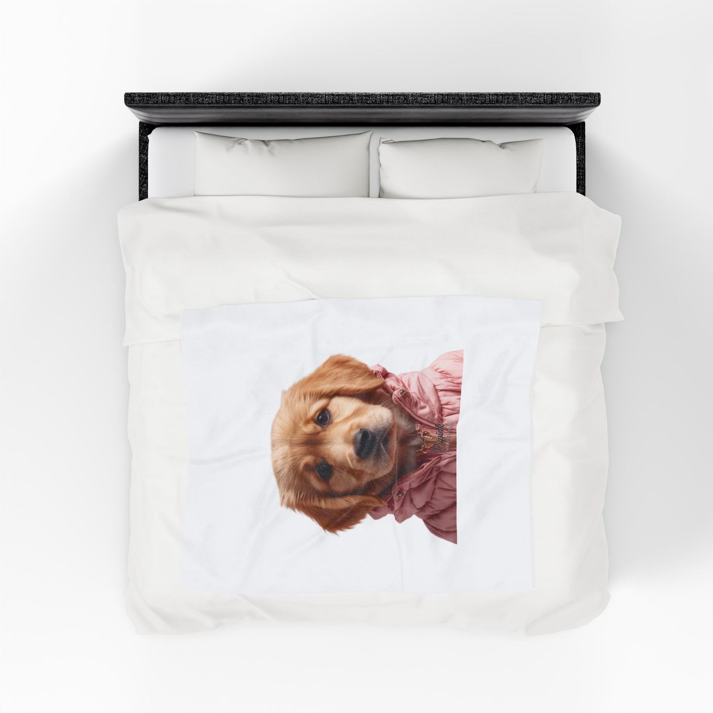 Cute Golden Retriever Puppy Plush Blanket