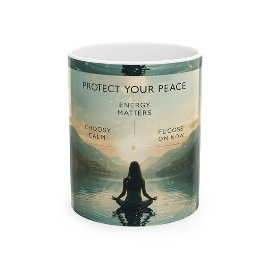 Protect Your Peace Meditation Ceramic Mug | Eco-Limited