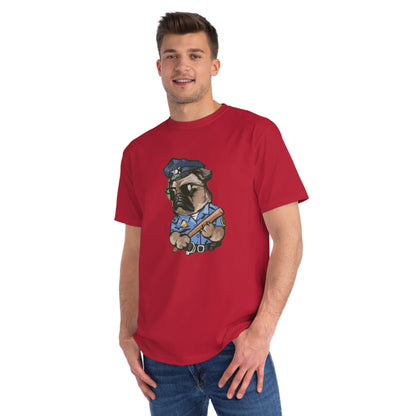 Cute Pug Cop Graphic Organic Tee