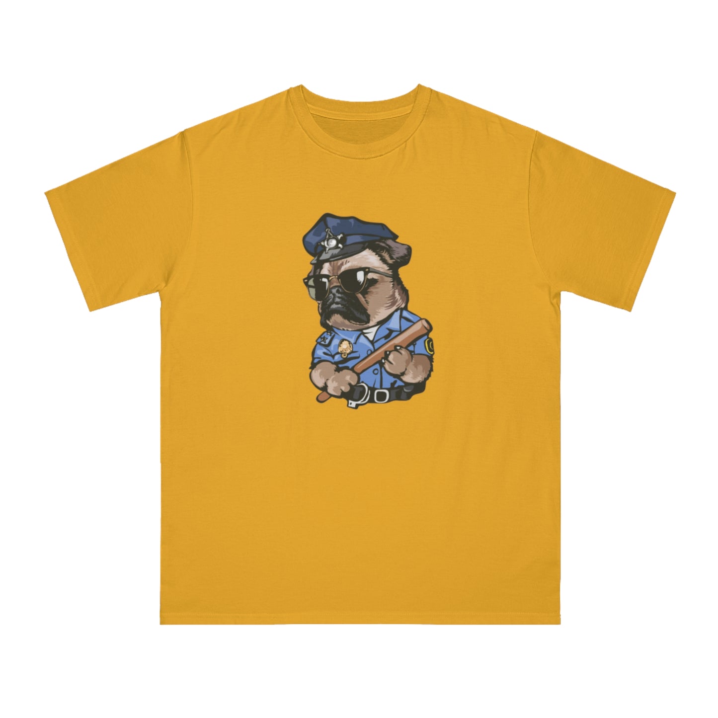 Cute Pug Cop Graphic Organic Tee