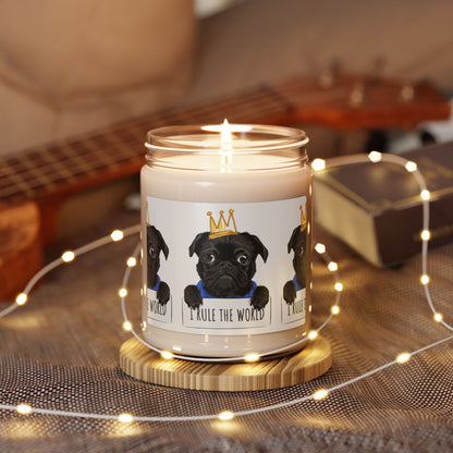 "I Rule The World" Pug Crown Soy Organic Candle