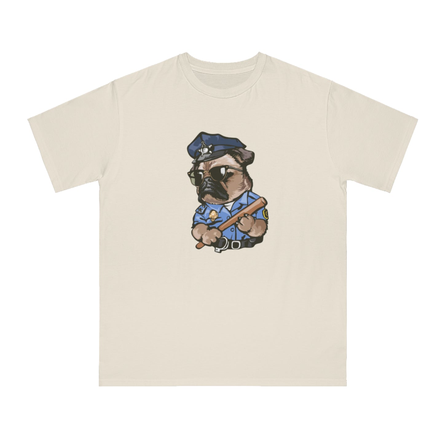 Cute Pug Cop Graphic Organic Tee