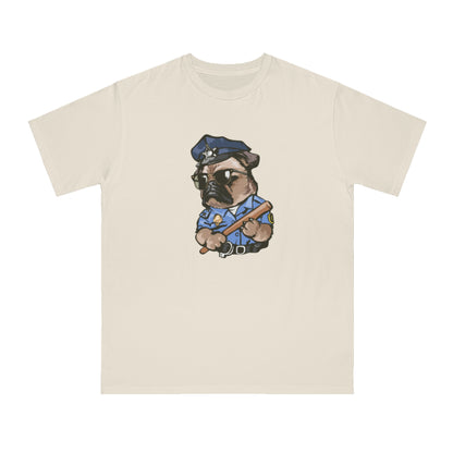Cute Pug Cop Graphic Organic Tee