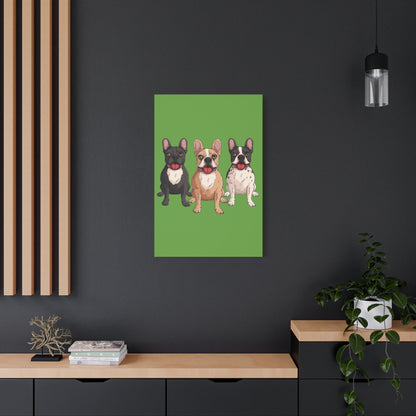 French Bulldog Trio Canvas Wall Art|Eco-Friendly - Limited