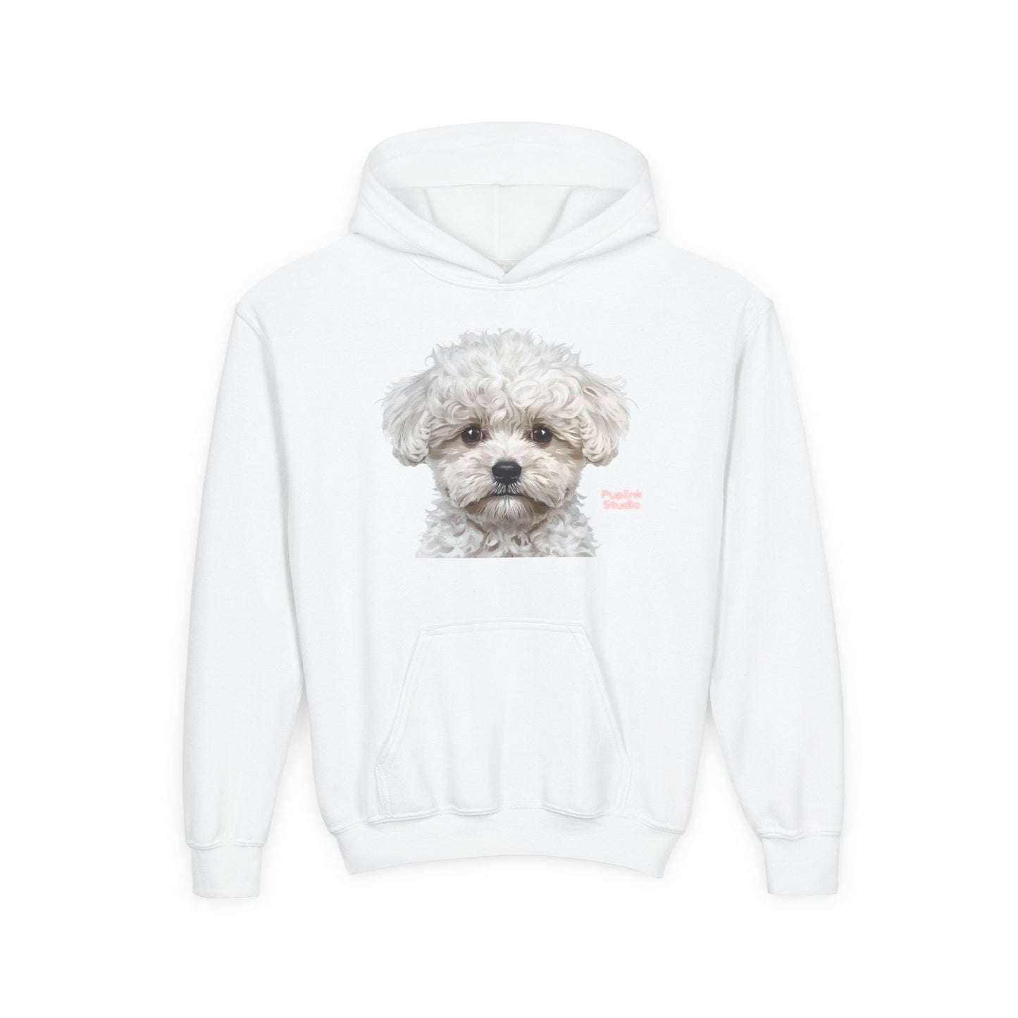 Cute White Puppy Face Youth Hoodie|Eco-Friendly - Limited