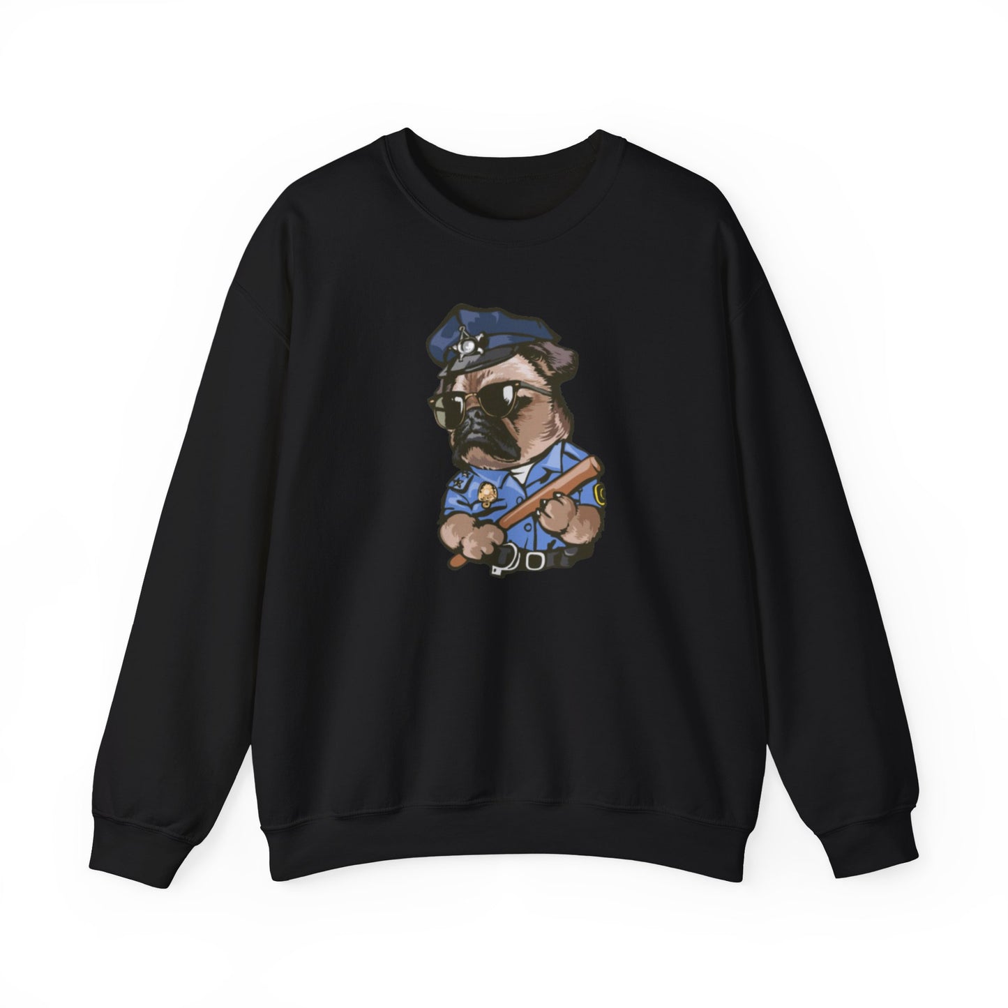 Police Pug Graphic Crewneck Sweatshirt|Eco-Friendly - Limited