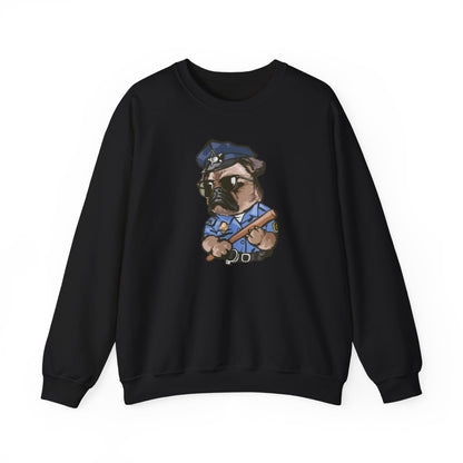 Police Pug Graphic Crewneck Sweatshirt|Eco-Friendly - Limited