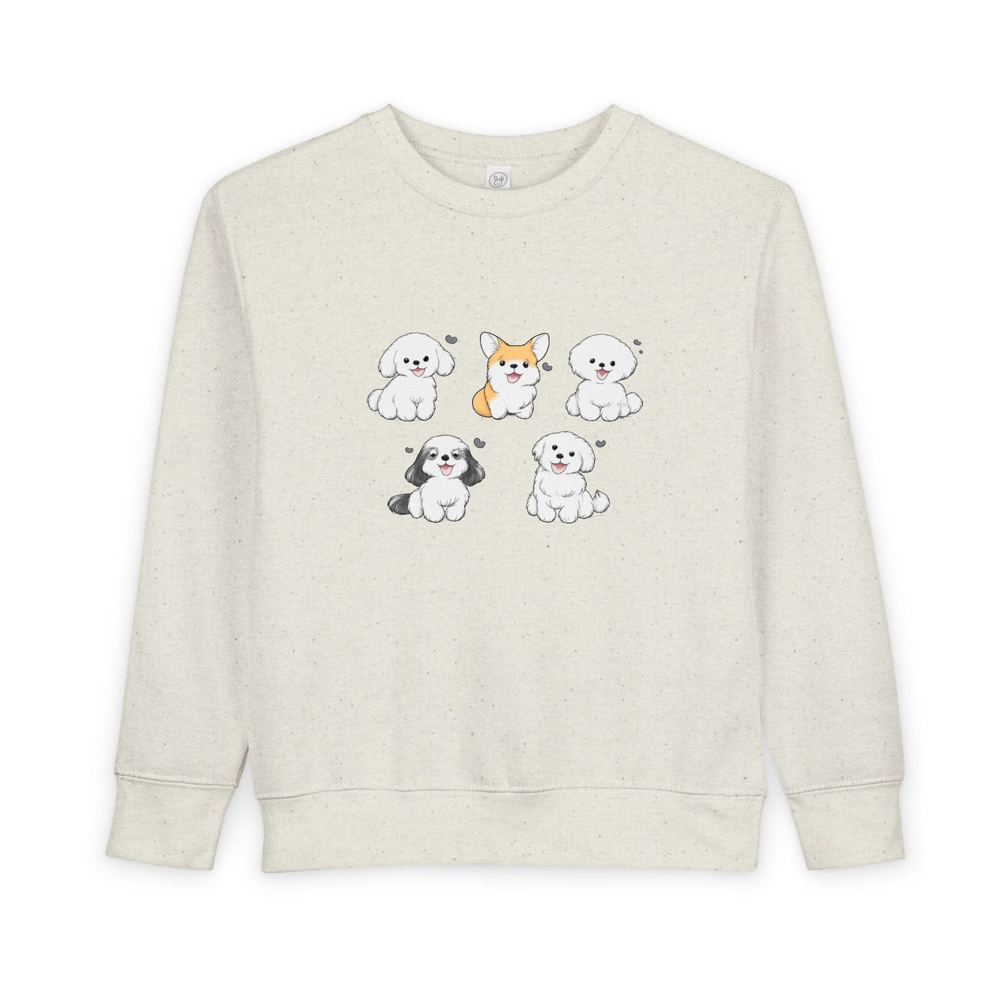 Cute Cartoon Puppies Crewneck for Kids