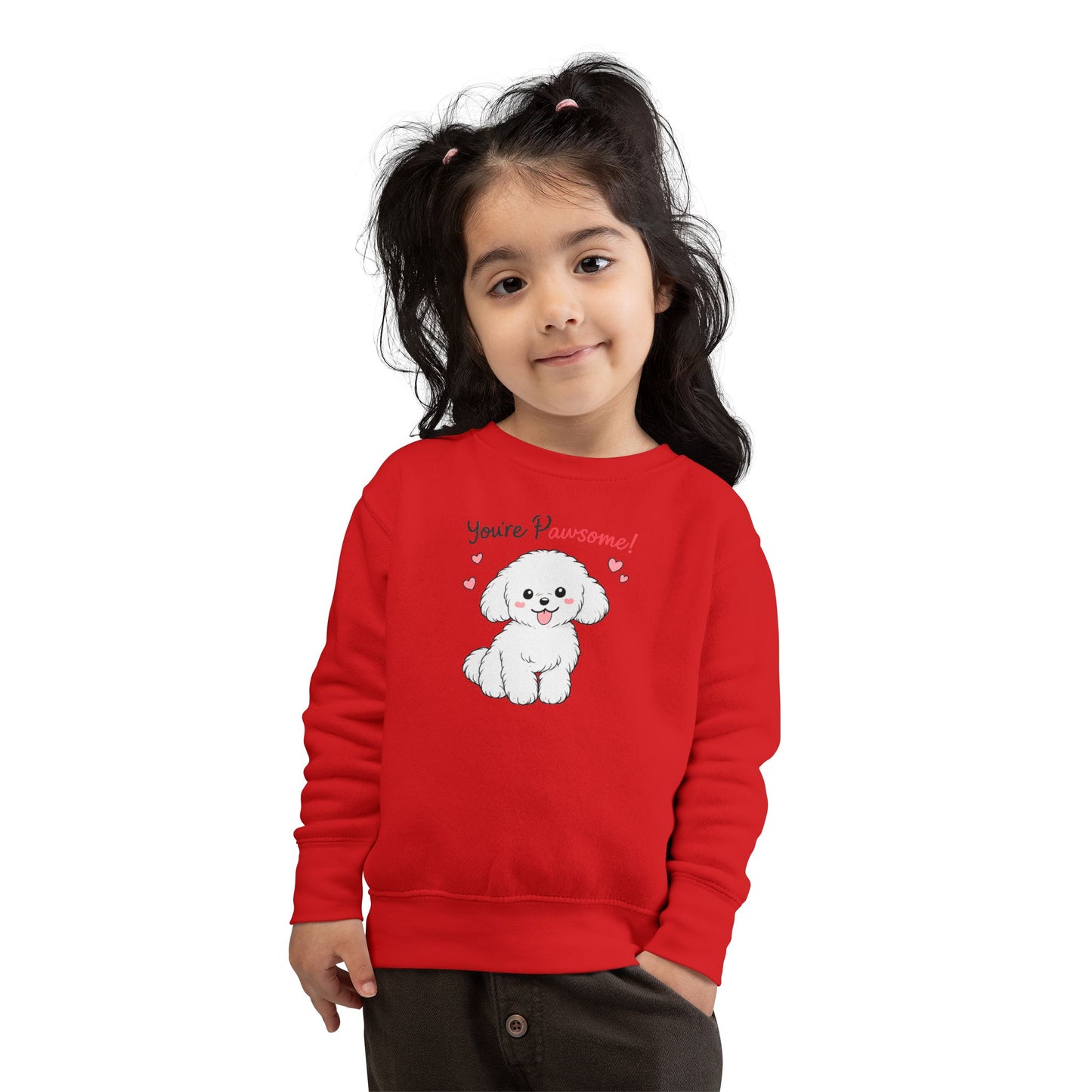 'You're Pawsome!' Cute White Puppy Kids Pullover