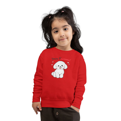 'You're Pawsome!' Cute White Puppy Kids Pullover