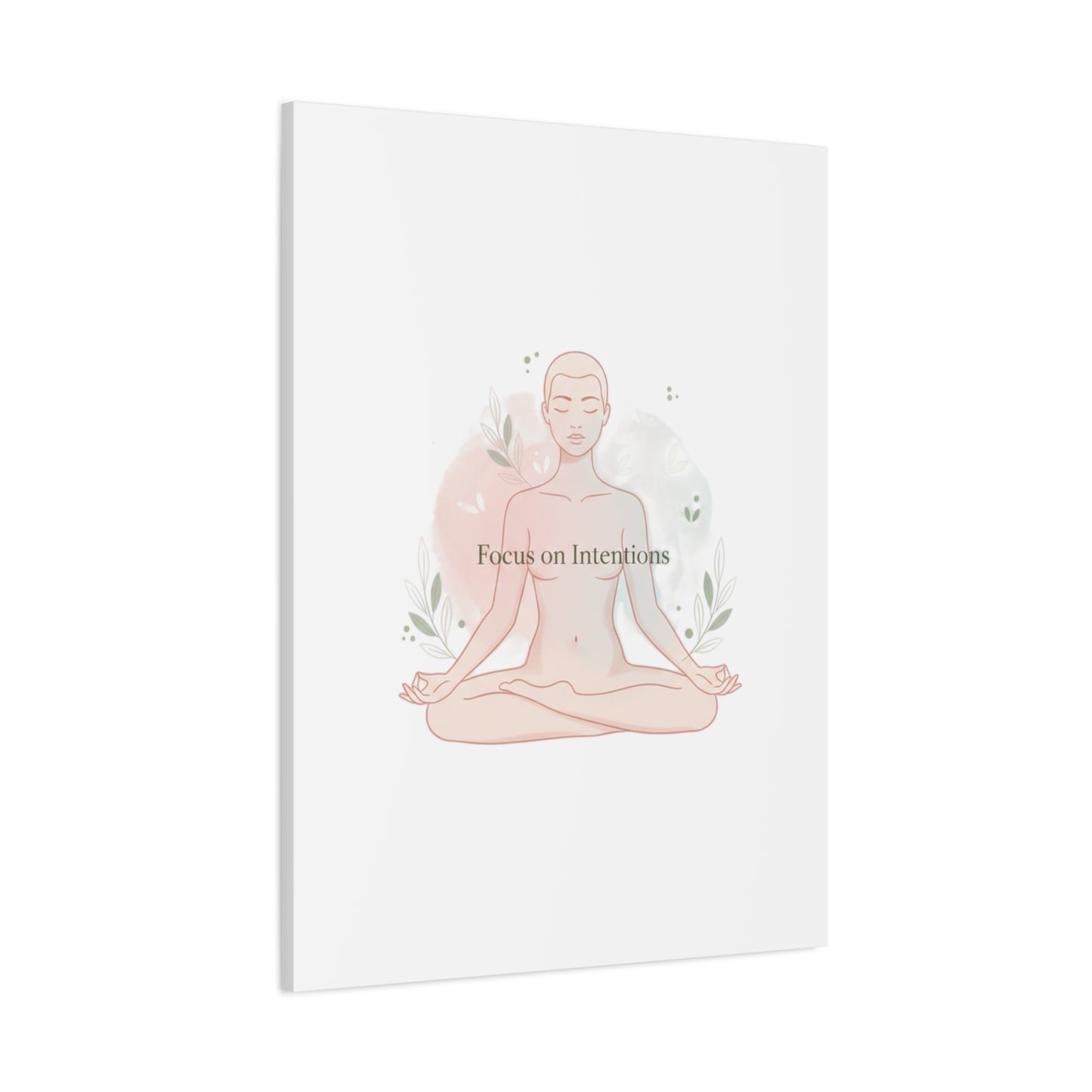 Focus on Intentions Canvas | Gentle Wellness Wall Art, Pastel Gradient Meditation Print