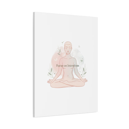 Focus on Intentions Canvas | Gentle Wellness Wall Art, Pastel Gradient Meditation Print