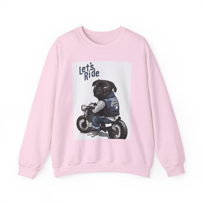 Let’s Ride Biker Pug Graphic Sweatshirt | Eco-Limited