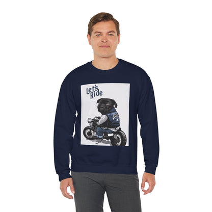 Let’s Ride Biker Pug Graphic Sweatshirt | Eco-Limited