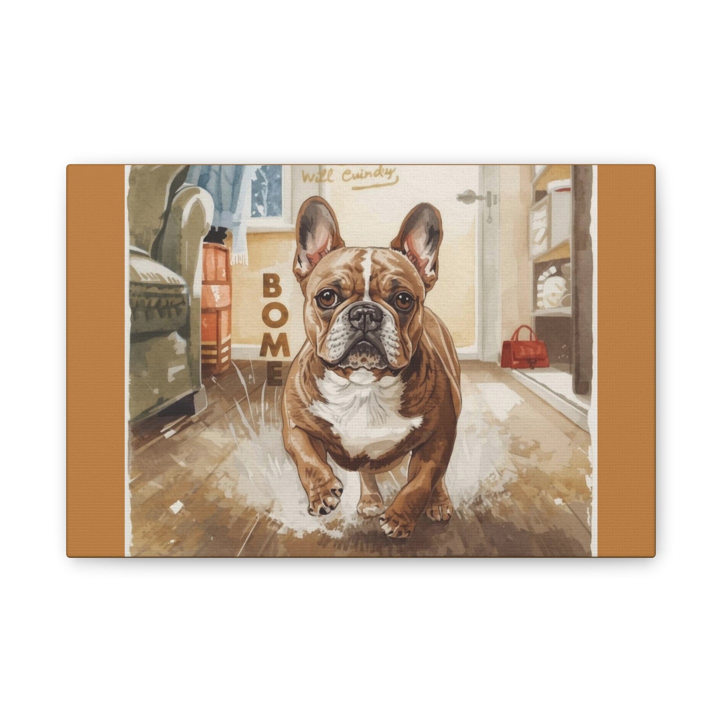Happy Home Bulldog Canvas Art | Eco-Limited