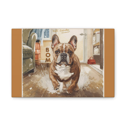 Happy Home Bulldog Canvas Art | Eco-Limited