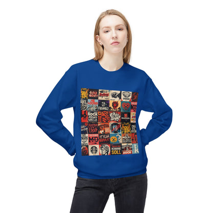 Vintage Rock Poster Collage Sweatshirt | Eco-Limited