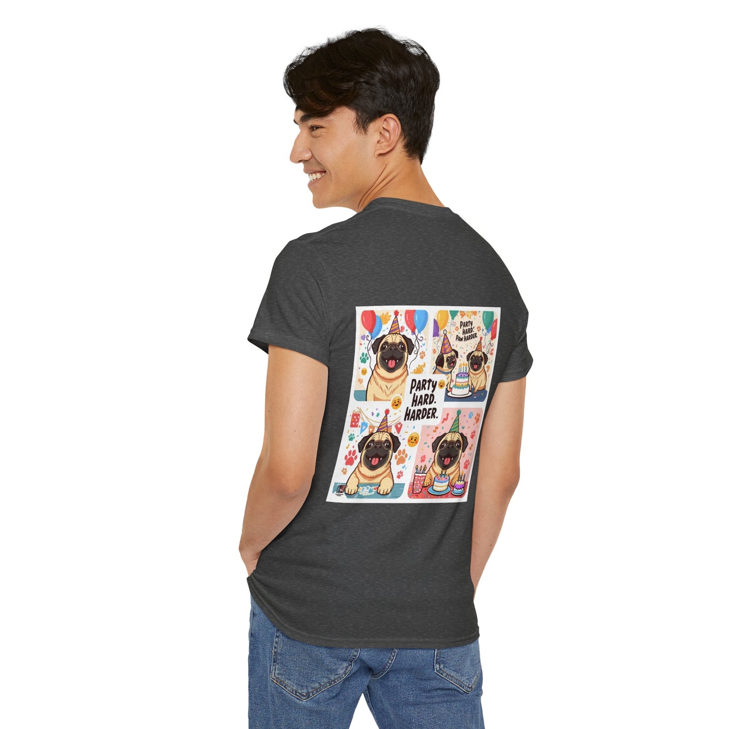 Pug Birthday Party Hard T-Shirt | Eco-Limited