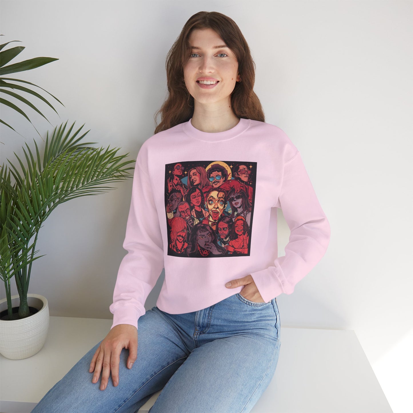 Rock Band Faces Art Sweater | Eco-Limited