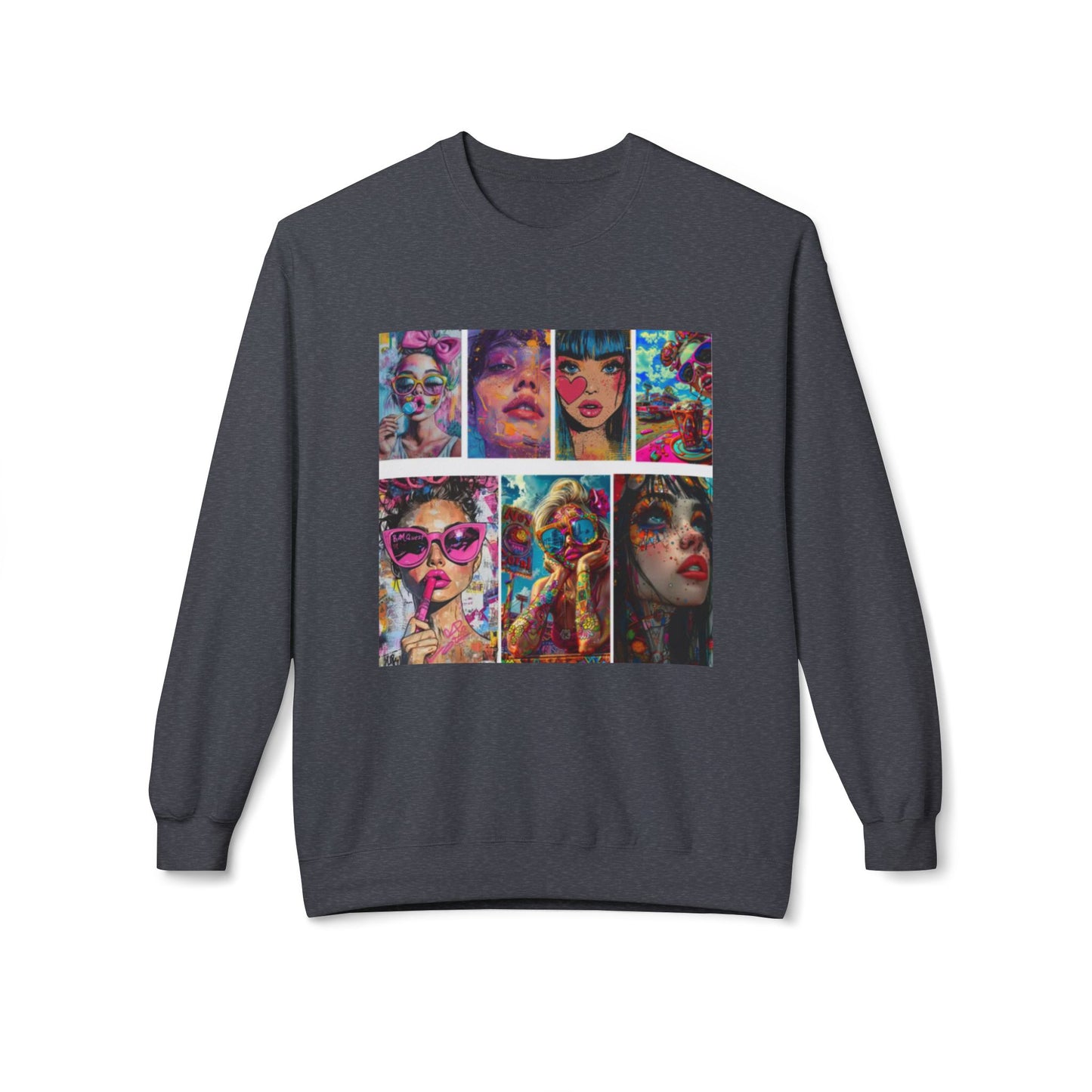 Pop Art Portrait Collage Graphic Sweatshirt