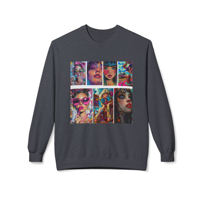 Pop Art Portrait Collage Graphic Sweatshirt