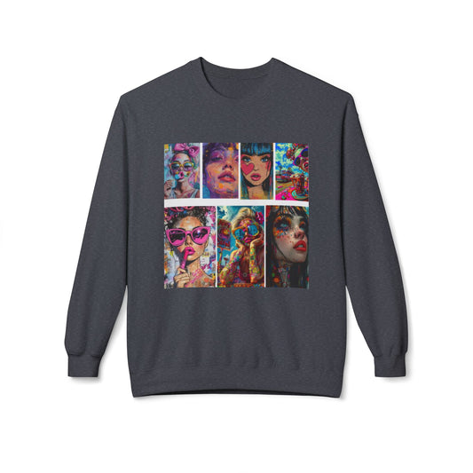 Pop Art Portrait Collage Graphic Sweatshirt