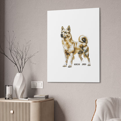 Korean Jindo Dog Illustration Canvas Wall Art | Eco - Limited