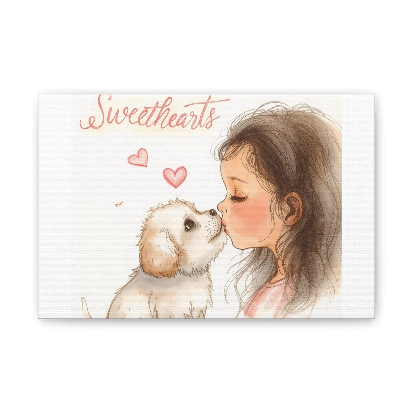 Sweethearts – Child &amp; Puppy Love Canvas | Eco-Limited