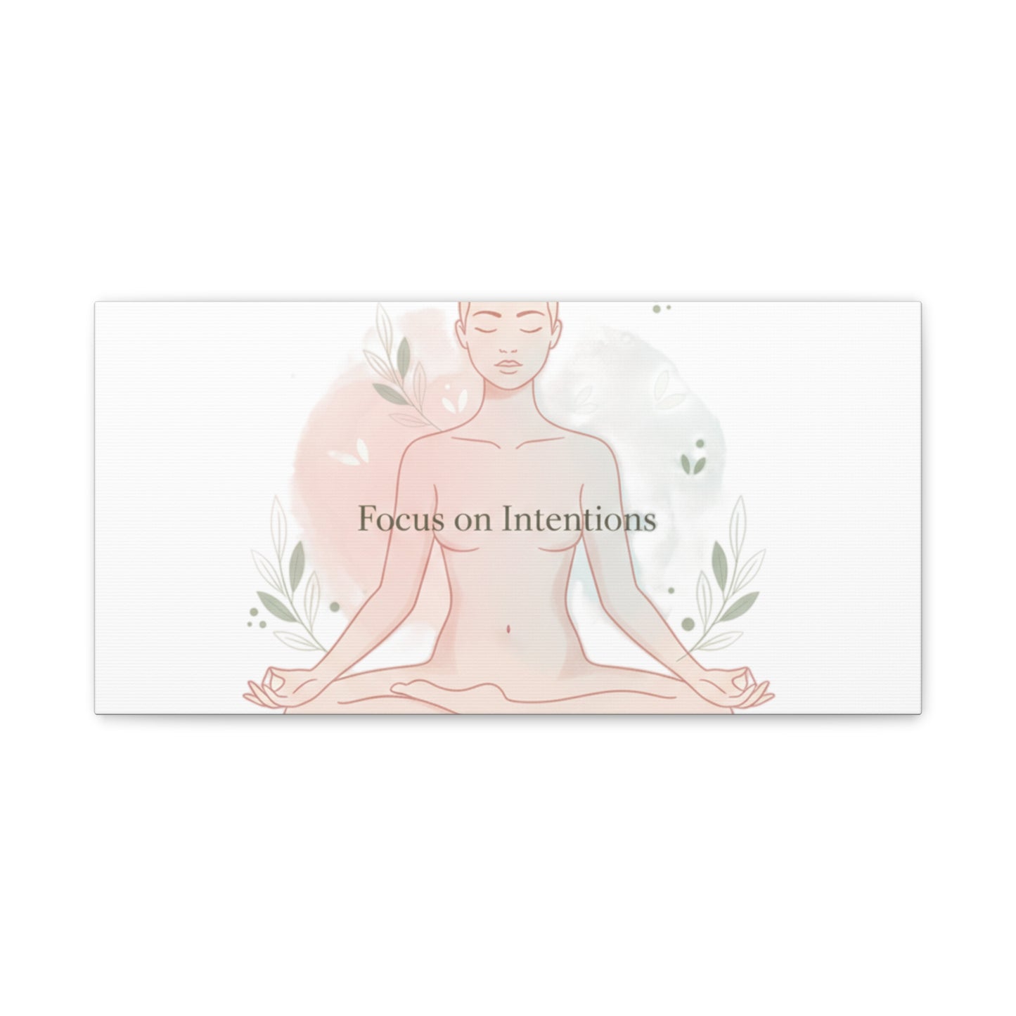 Focus on Intentions Canvas | Gentle Wellness Wall Art, Pastel Gradient Meditation Print