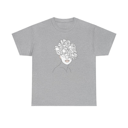 Floral Line Portrait T-Shirt | Eco-Limited