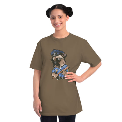 Cute Pug Cop Graphic Organic Tee