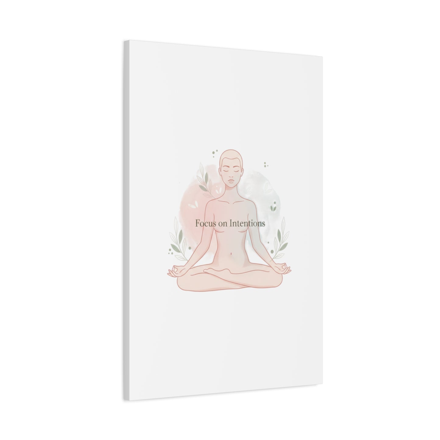 Focus on Intentions Canvas | Gentle Wellness Wall Art, Pastel Gradient Meditation Print