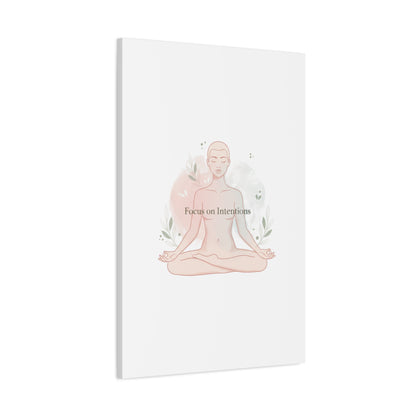Focus on Intentions Canvas | Gentle Wellness Wall Art, Pastel Gradient Meditation Print
