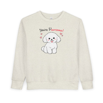 'You're Pawsome!' Cute White Puppy Kids Pullover