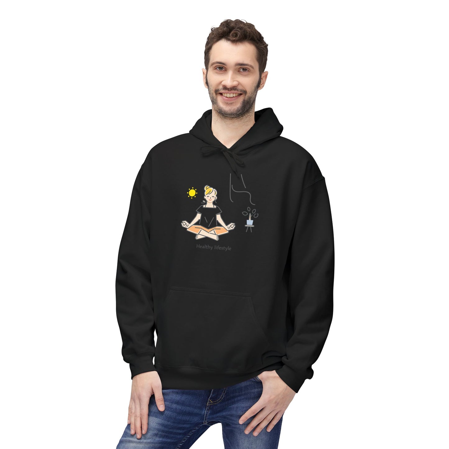 Healthy Lifestyle Illustration Hoodie | Eco-Limited
