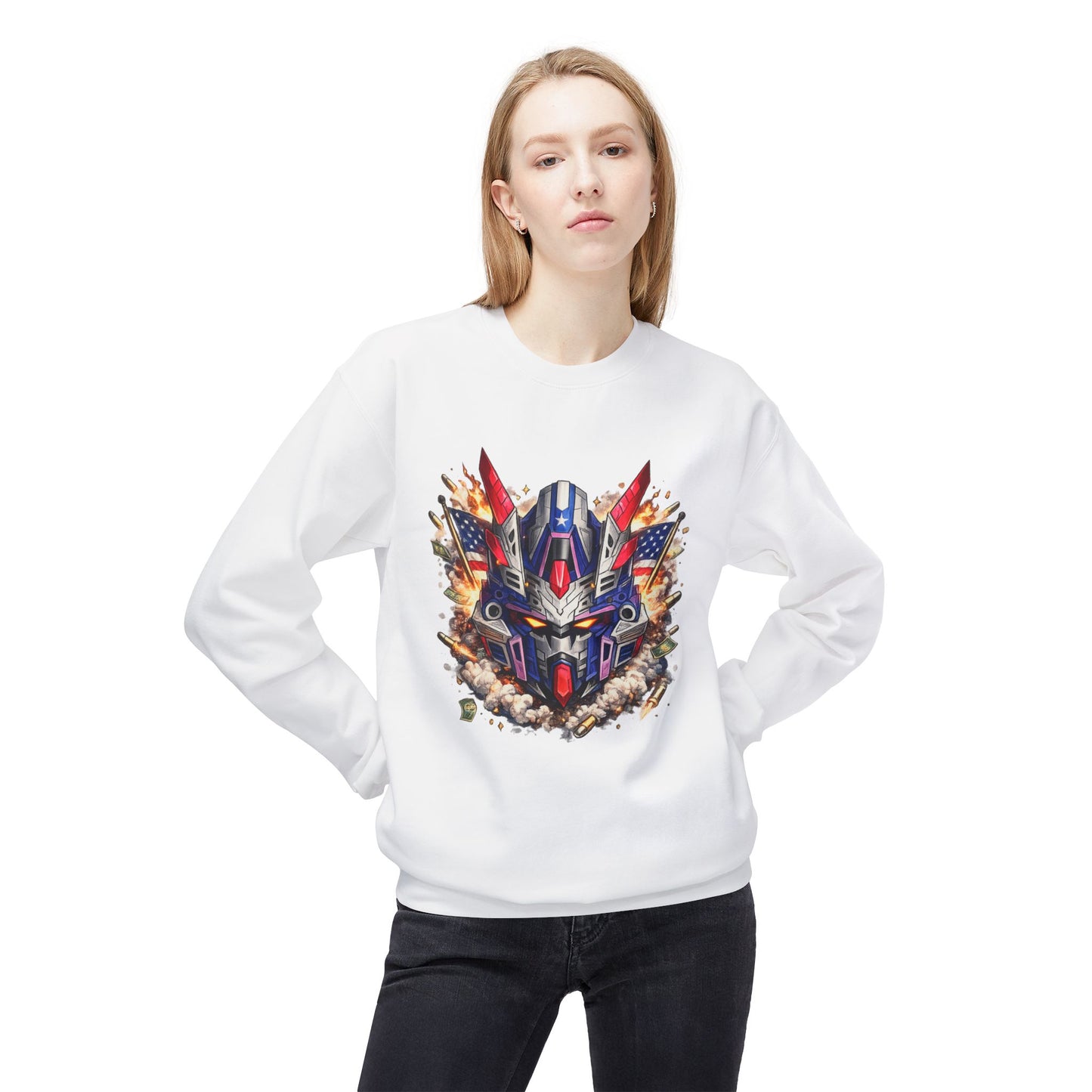 Patriot Mecha Helmet Graphic Sweater | Eco - Limited