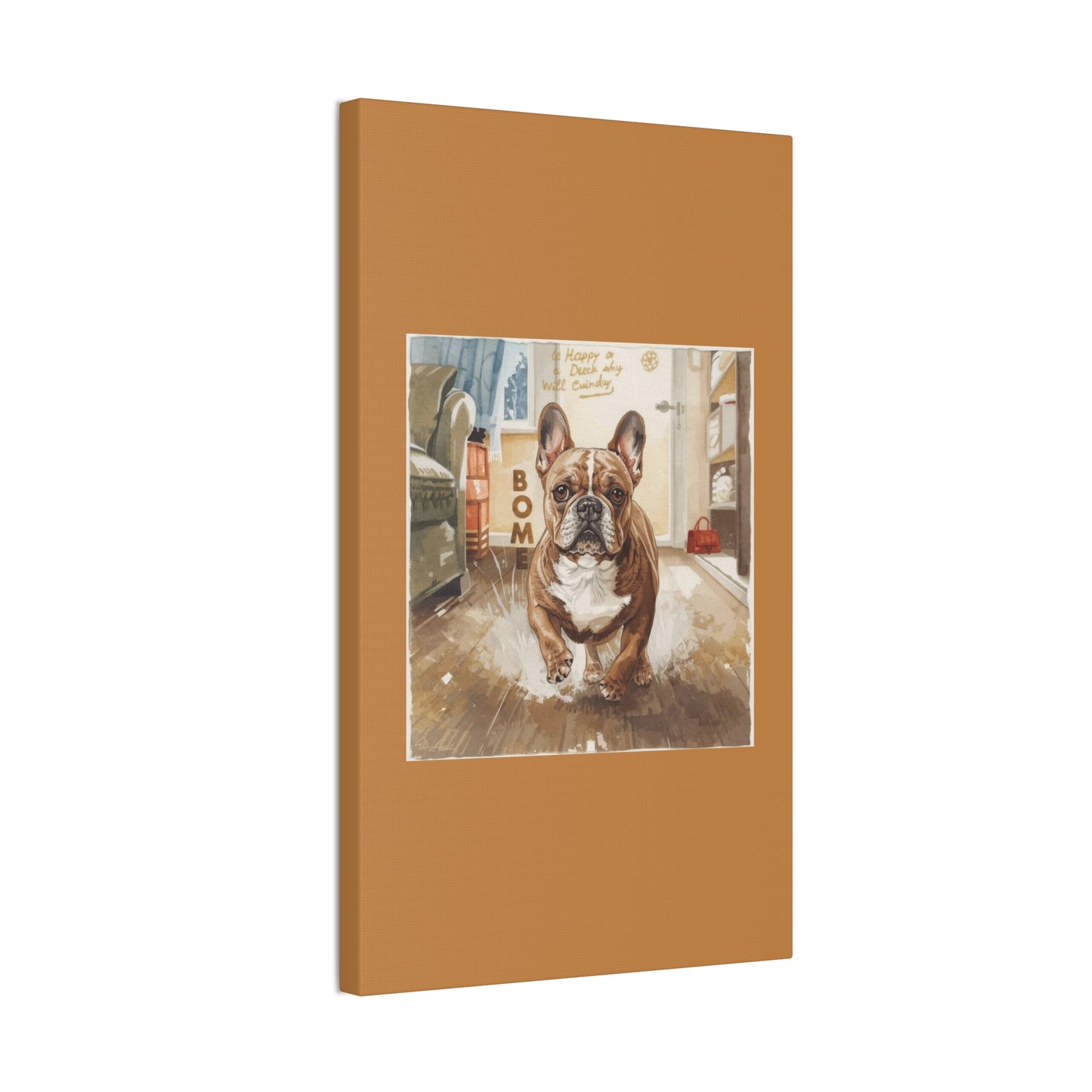 Happy Home Bulldog Canvas Art | Eco-Limited