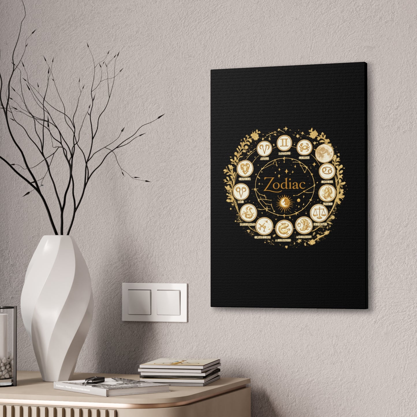 Golden Zodiac Astrology Canvas | Eco-Limited