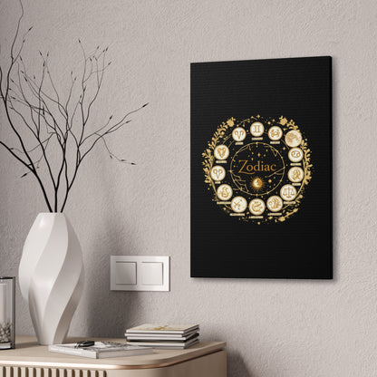 Golden Zodiac Astrology Canvas | Eco-Limited