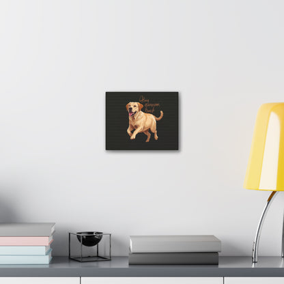 Happy Gamelon Bark Dog Canvas Wall Art | Eco-Limited